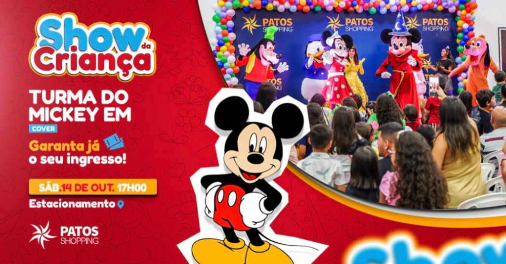 Patos Shopping anuncia Show da Criança com espetáculo da Turma do Mickey&nbsp;cover