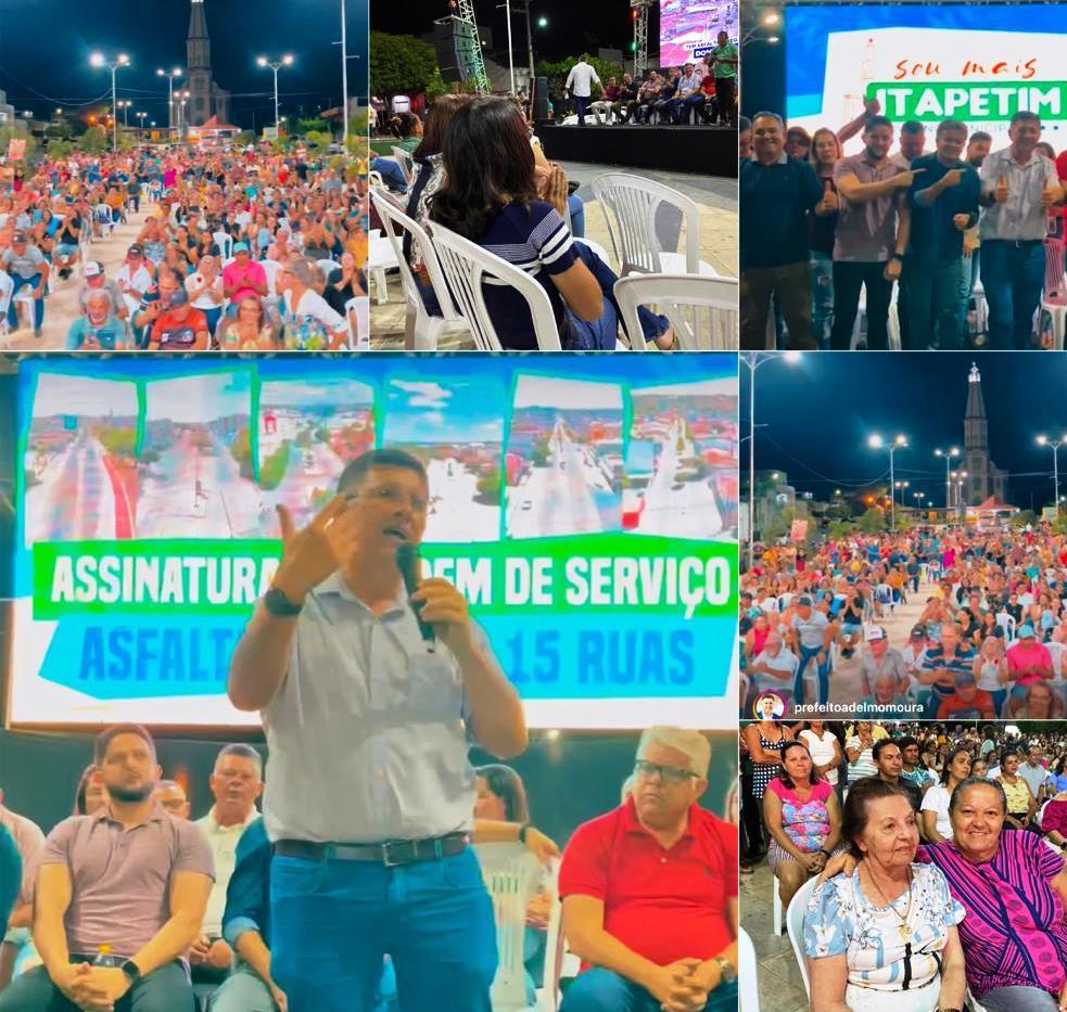 Prefeito Adelmo Moura anuncia asfaltamento de 15 ruas em Itapetim em evento na Praça Rogaciano&nbsp;Leite