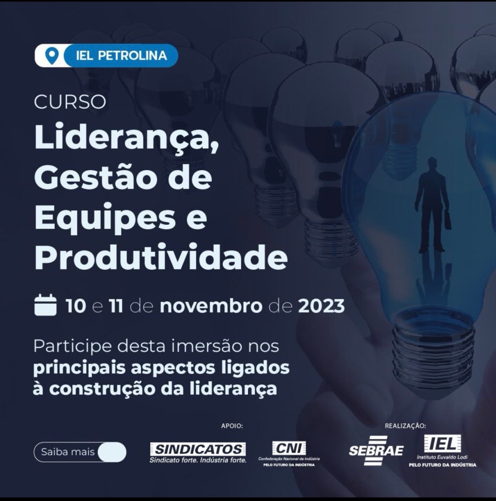 IEL- PE está com vagas abertas para o curso na área de liderança, gestão de equipes e&nbsp;produtividade