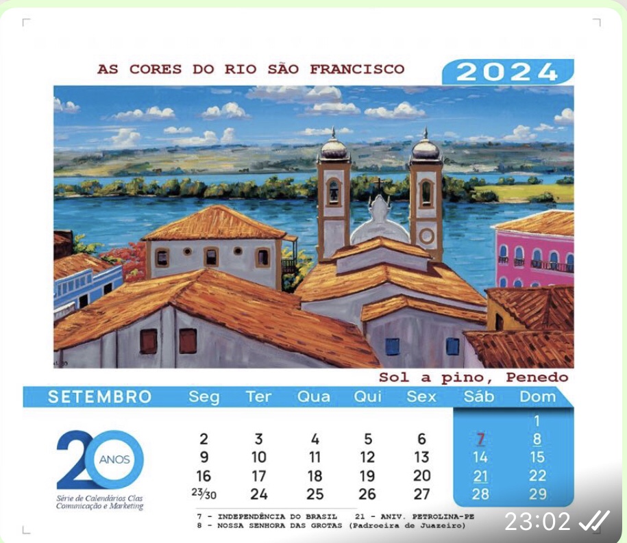 Calendário da Clas Comunicação: 20 anos expondo as cores do Rio São&nbsp;Francisco