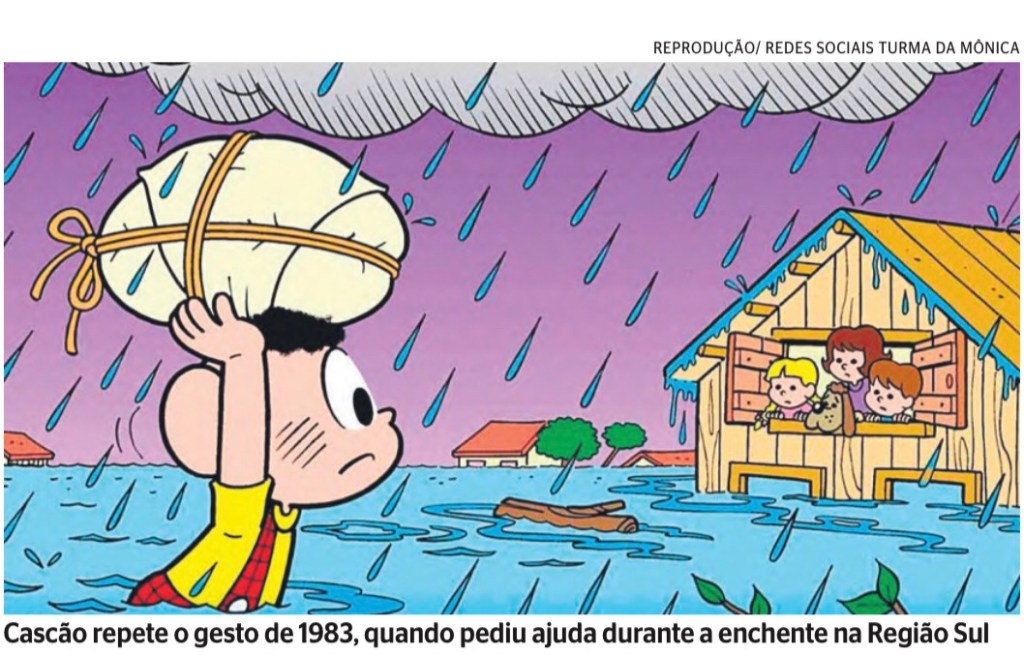 Cascão entra na água para pedir&nbsp;doações