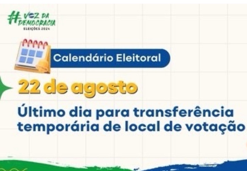 Eleições 2024: prazo para transferência temporária do local de votação termina nesta quinta-feira&nbsp;(22)