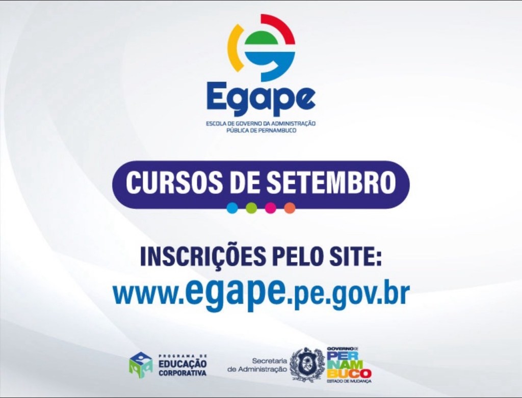 Egape abre 6,8 mil vagas para 48 cursos gratuitos que acontecerão em&nbsp;setembro