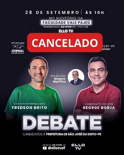 Blog do Magno cancela debate entre candidatos à prefeitura de São José do&nbsp;Egito