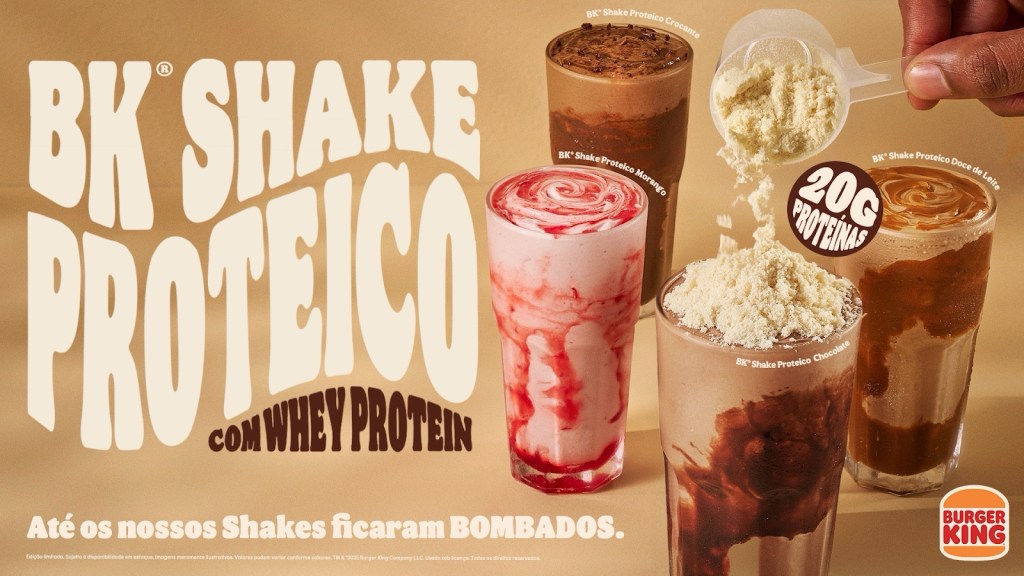 Burger King aposta em sobremesa com proteína e apresenta o novo BK Shake&nbsp;Proteico