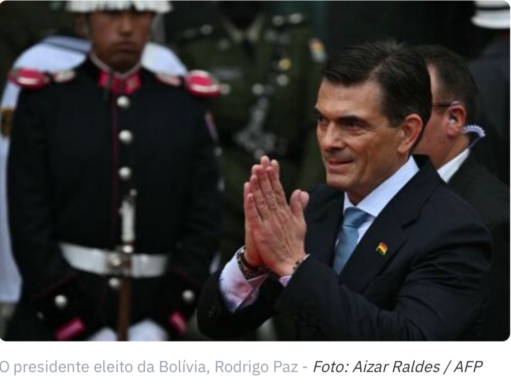 Rodrigo Paz assume presidência da Bolívia e encerra 20 anos de&nbsp;socialismo