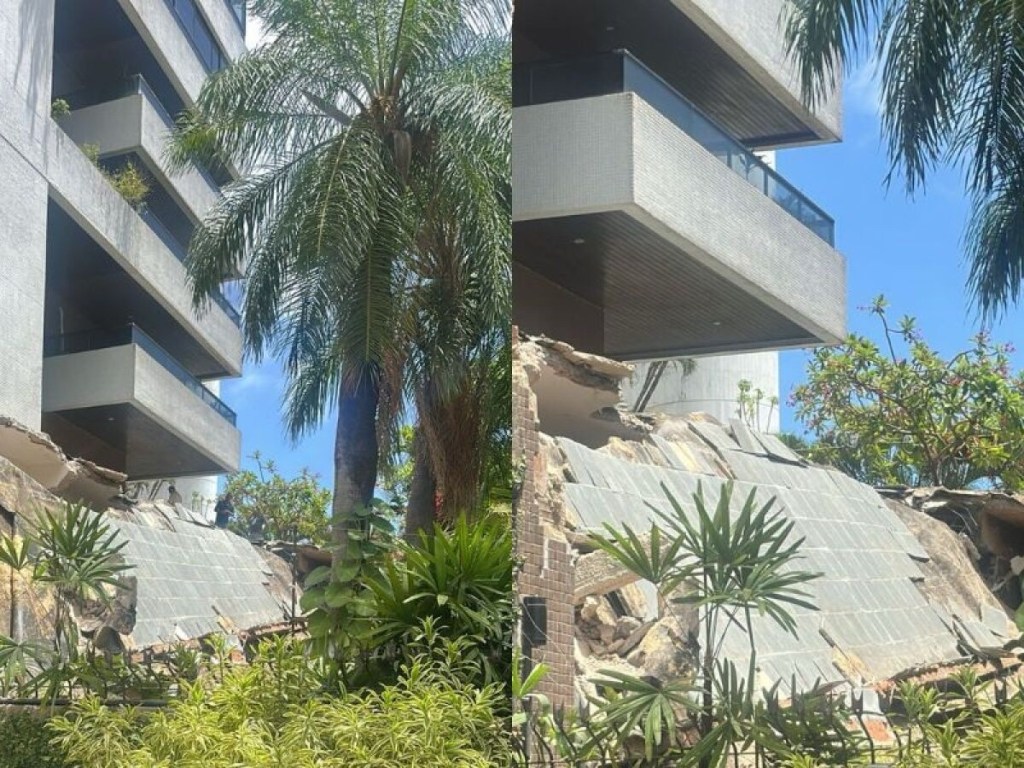 URGENTE – Parte de estrutura de prédio residencial desaba na Zona Norte do&nbsp;Recife